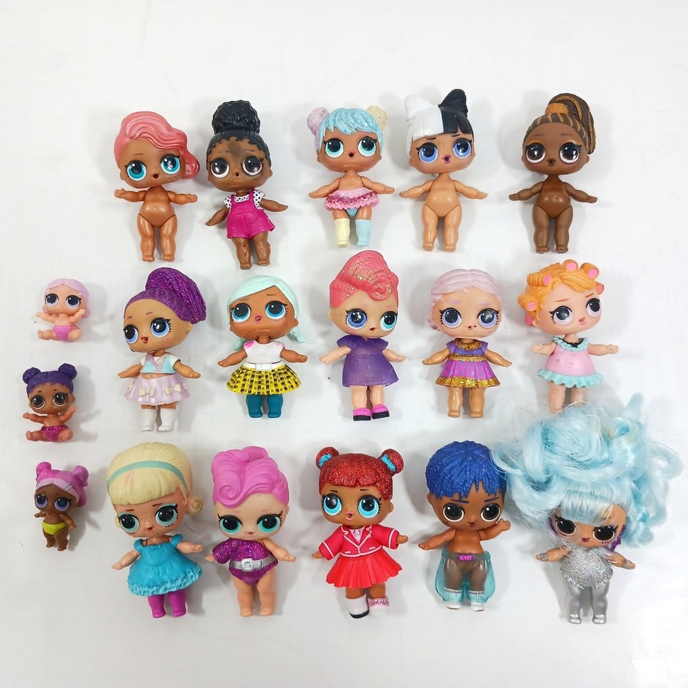 LOL Surprise Doll Lot of 18 Figures Tots Lil Sisters Glitter Series Boy Doll